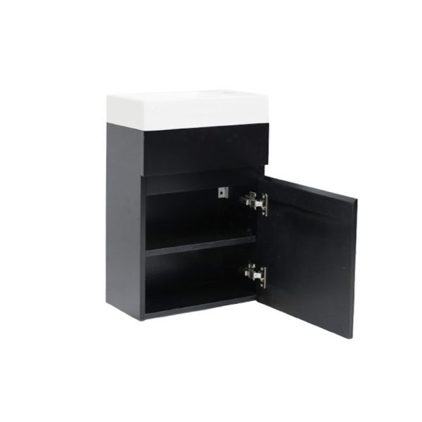 Remarkable 400 Wall Hung Vanity - White/Black/Royal Oak - Image 3