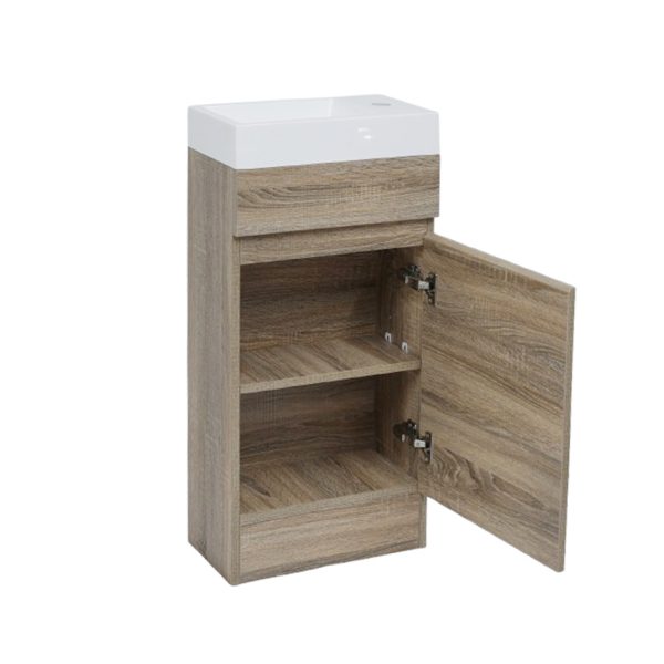 Remarkable 400 Floor Standing Vanity - White/Black/Royal Oak - Image 4