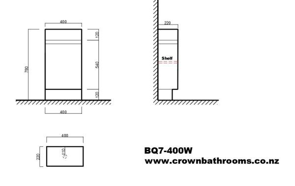 Remarkable 400 Floor Standing Vanity - White/Black/Royal Oak - Image 2