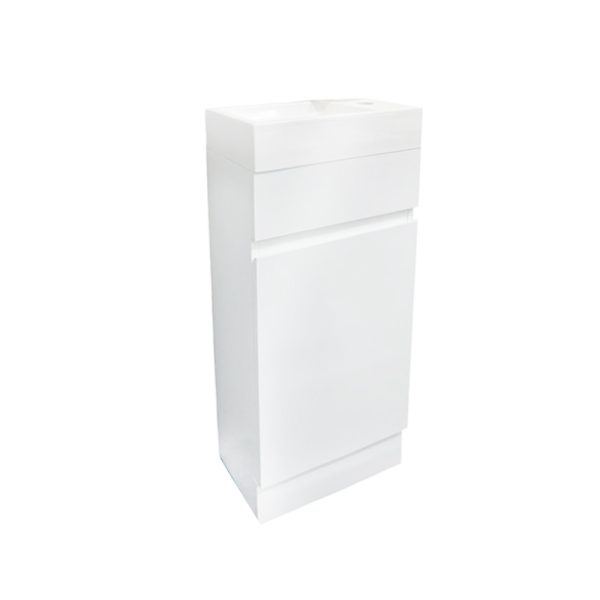 Remarkable 400 Floor Standing Vanity - White/Black/Royal Oak