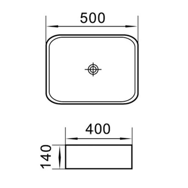 Wanaka 469 Ceramic Counter-top Basin Matt White - Image 2