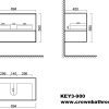 Key II 900mm 1Dr WH Plywood Vanity - White/Royal Oak - Image 2