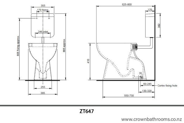 Athena Ceramic Link Toilet Suite - Image 2