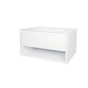 Key II 1200mm 1Dr WH Plywood Vanity - White/Royal Oak