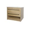 Key II 900mm 2Dr  Floorstanding Plywood Vanity - White/Royal Oak