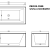 Remarkable II 1520mm Freestanding Bath with 3 sided 15mm Upstands - Image 2