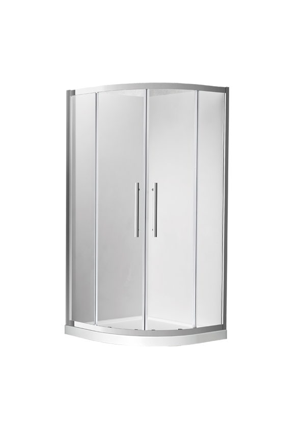 BLANC HD 1000X1000 Corner Double Sliding Doors Round Shower in Chrome