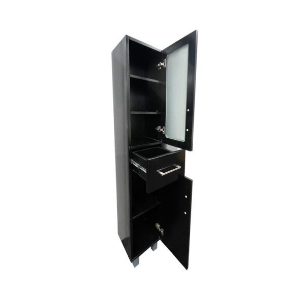 Remarkable 400 1740 Floor Standing Tall Cabinet - White/Black - Image 3