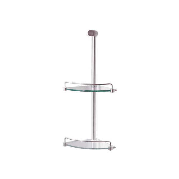 Remarkable two Levels Corner Glass Shelves