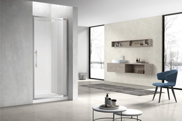 Milford 750X750 Alcove Pivot Door Shower in Chrome- Extra High - Image 2