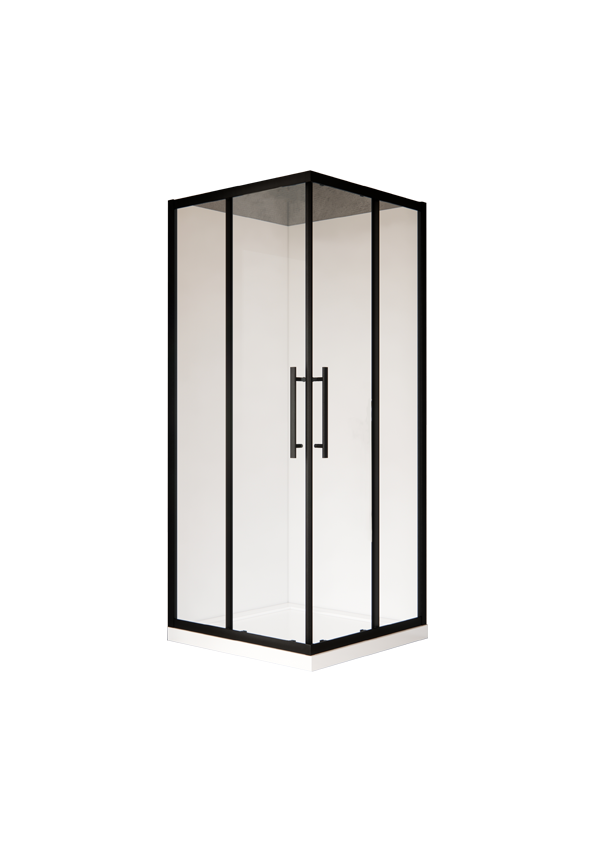 Milford 800 Corner Double Sliding Doors Square Shower Matte Black - Extra Height