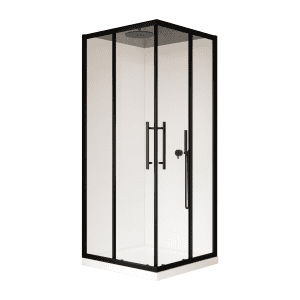 Milford 900 Corner Double Sliding Doors  Square Shower Matte Black-Extra high