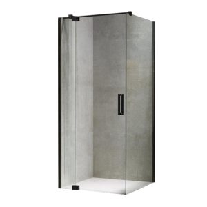 Milford 1000 Corner Frameless Swing door Square Shower - Matt Black