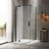 Milford 900 Corner Frameless Swing door Square Shower - Matt Black - Image 2