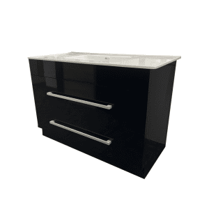 OJOS 1200 Double Drawers Floorstanding Vanity - Black