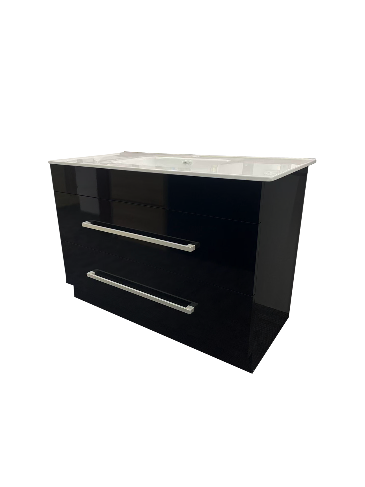 OJOS 1200 Double Drawers Floorstanding Vanity - Black
