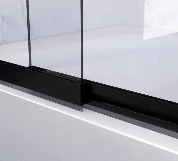 Coromandel 1000x1500 Sliding Door Bath Screen in Matt Black - Image 2