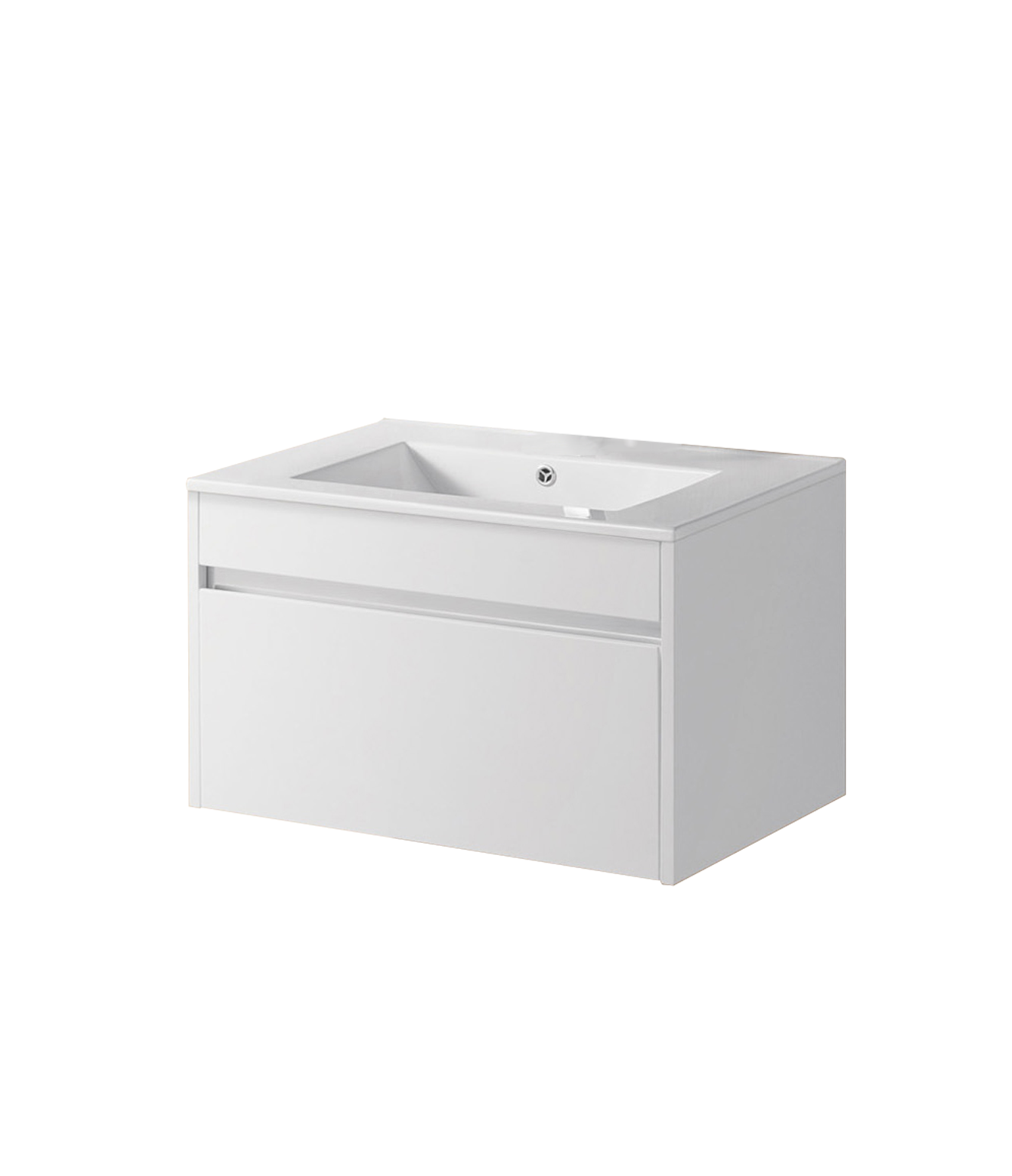 Remarkable 1200 Single Drawer Wall Hung Vanity - White/Black