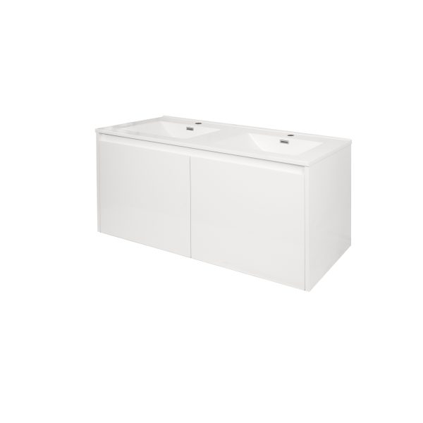 Wanaka 1200 Four Drawers Wall Hung Vanity - White/White Oak/Dark Oak