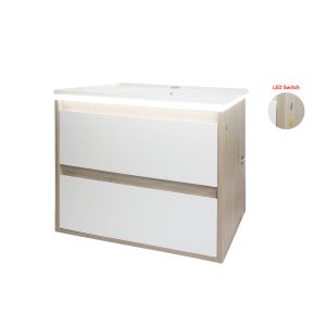 Wanaka 600 Double Drawers Wall Hung Vanity with Led Lighting