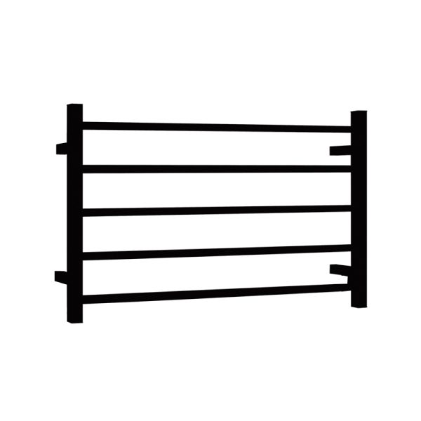 Remarkable 5 Square Bars Heated Towel Rails in Black