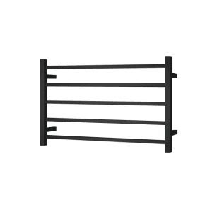 Remarkable 5 Square Bars Heated Towel Rails in Black
