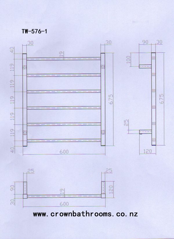 Remarkable 6 Square Bars Heated Towel Rails - Image 2