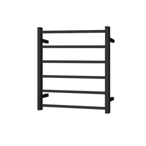 Remarkable 6 Square Bars Heated Towel Rails in Black