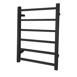 Remarkable Slim 6 Square Bars Heated Towel Rails in Black