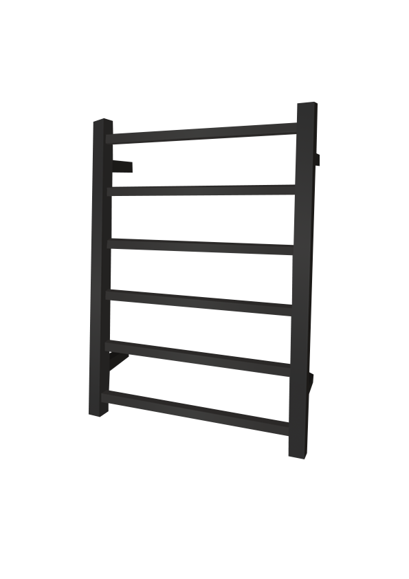 Remarkable Slim 6 Square Bars Heated Towel Rails in Black