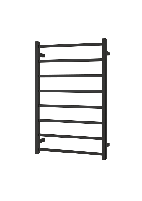 Remarkable 8 Square Bars Heated Towel Rails in Black