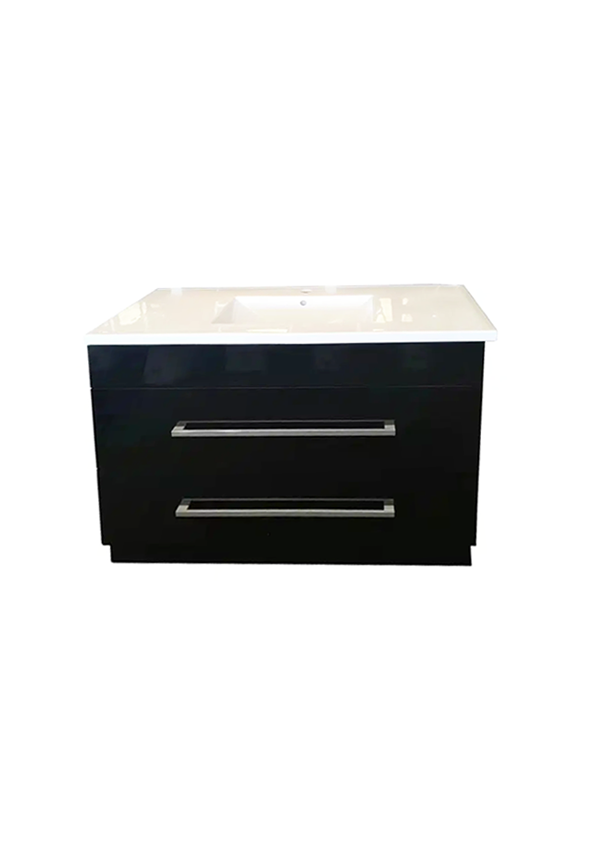 OJOS 1200 Double Drawers Floorstanding Vanity - Black