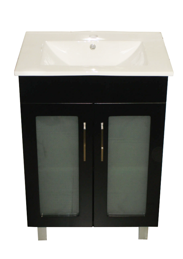 Remarkable 600 Glass-Door Floor Standing Vanity - Black