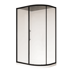 Coromandel 1000X800 Corner Single Sliding Door Round Shower in Black (Left/Right) - Extra High