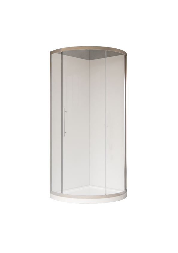 Coromandel 830X830 Corner Single Sliding Door Round Shower in Chrome Extra Height