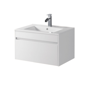 Remarkable 600 Single Drawer Wall Hung Vanity - White