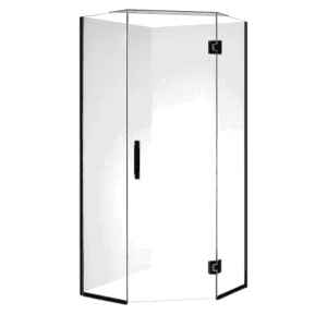 Arthur 900X900 Frameless Angle Corner Shower - Matt Black