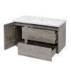 Wanaka 900 Wall Hung Vanity - White/Dark Oak/White Oak/Blackened Teak - Image 6
