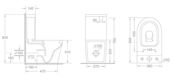 FLORENCE II Twister 640mm Rimless BTW Suites - Image 2