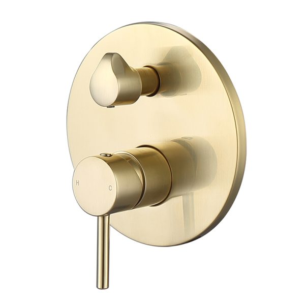 Coromandel Round Shower Mixer with Diverter in PVD Brushed Gold