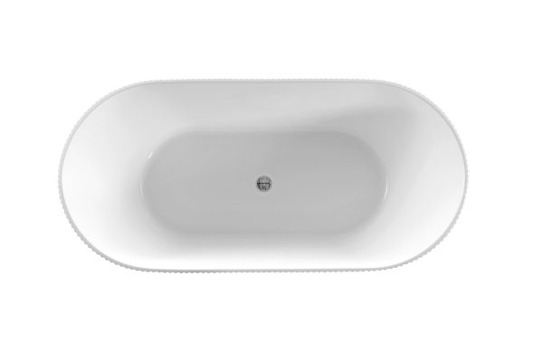 Blanc II In-Line 1500mm Oval Freestanding Bath - Image 3