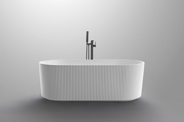 Blanc II In-Line 1500mm Oval Freestanding Bath - Image 2