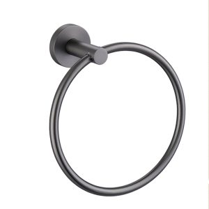 Coromandel Round Towel Ring in Brushed Gun Metal