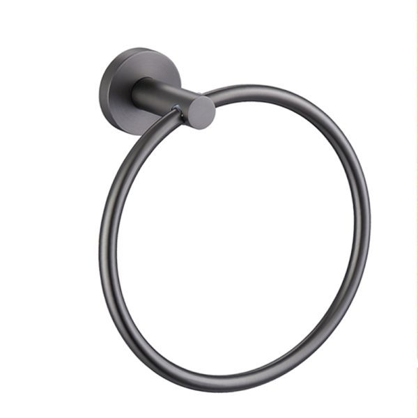 Coromandel Round Towel Ring in Brushed Gun Metal