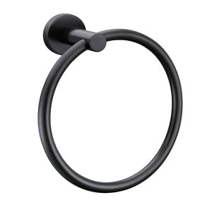 Coromandel Round Towel Ring in Matte Black