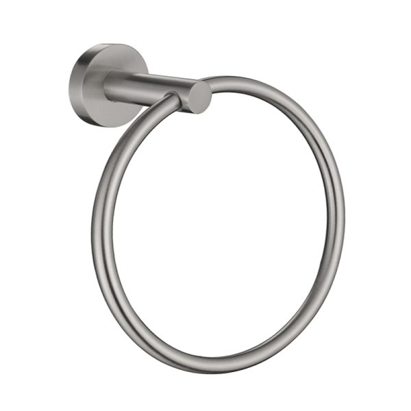 Coromandel Round Towel Ring in Brushed Nickel