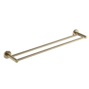 Coromandel Round Double Towel Rails 75cm in PVD Brushed Gold