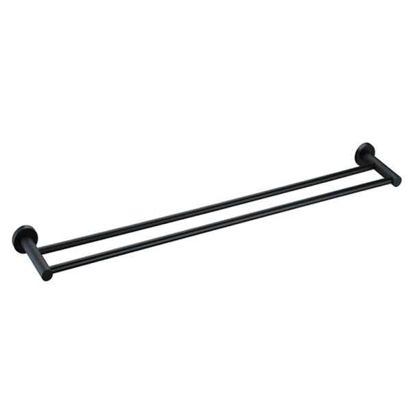Coromandel Round Double Towel Rails 75cm in Matte Black
