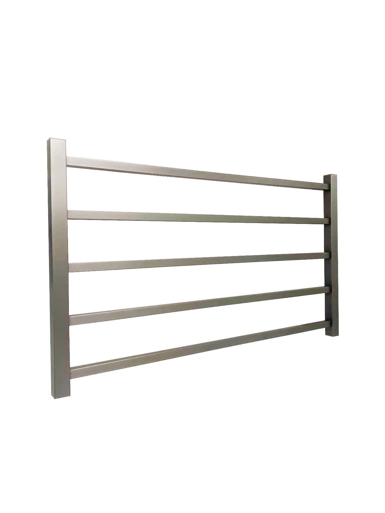 Remarkable 5 Square Bars Heated Towel Rails in Brushed Nickel