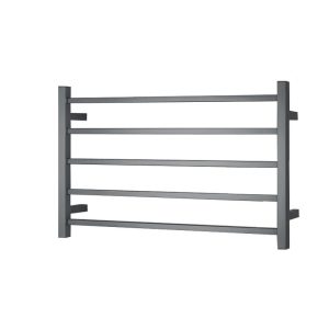 Remarkable 5 Square Bars Heated Towel Rails in Brushed Gunmetal